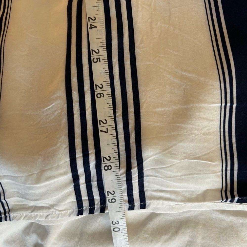 Forever 21 Dress Mini White Navy Blue Beach Stripe Crossback Tie Medium - Picture 7 of 7